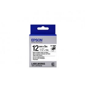 Epson Nastro fondo Bianco per testo Nero, Iron On 12/5 LK-4WBQ (C53S654024)