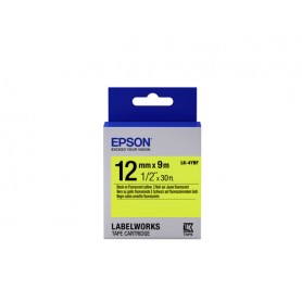 Epson Nastro fondo Fluorescente Giallo per testo Nero 12/9 LK-4YBF (C53S654010)
