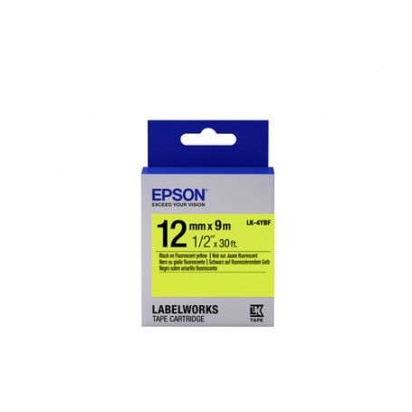 Epson Nastro fondo Fluorescente Giallo per testo Nero 12/9 LK-4YBF (C53S654010)