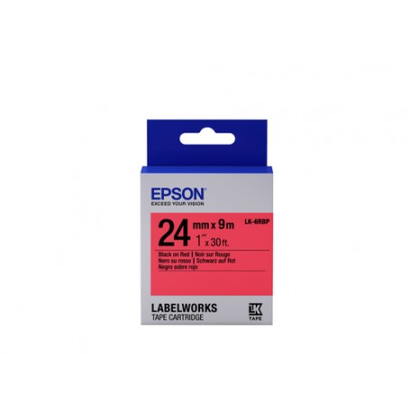 Epson Nastro fondo Pastello Rosso per testo Nero 24/9 LK-6RBP (C53S656004)