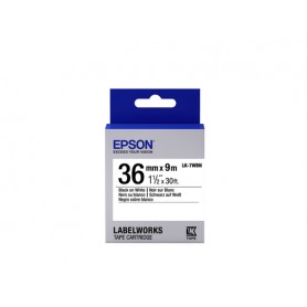 Epson Nastro fondo Standard Bianco per testo Nero 36/9 LK-7WBN (C53S657006)