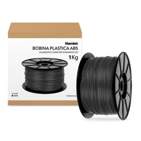Hamlet Bobina di filamento per stampanti 3D 3DX100 in ABS Nero da 1kg (HP3DXROLBK)