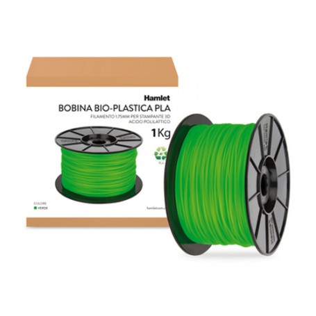 Hamlet Bobina di filamento per stampanti 3D Bio-Plastica Verde da 1kg (HP3DXPLAGR)