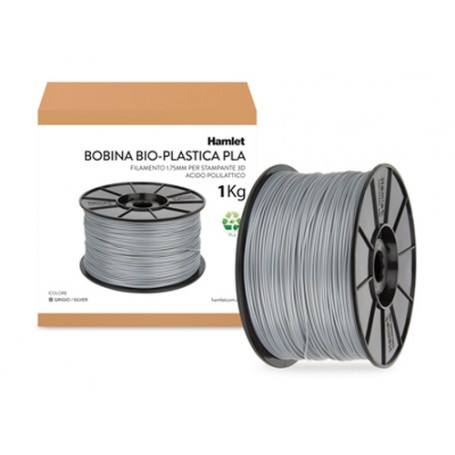 Hamlet Bobina di filamento per stampanti 3D Bio-Plastica Grigio da 1kg (HP3DXPLASLV)