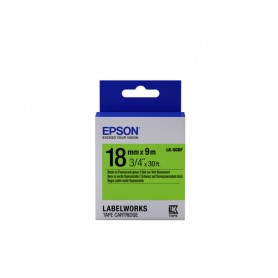 Epson Nastro fondo Fluorescente Verde per testo Nero 18/9 LK-5GBF (C53S655005)