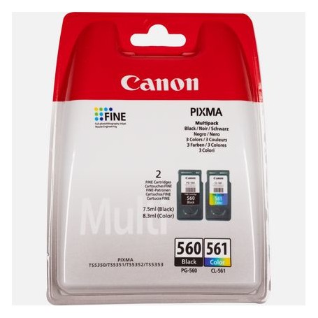 Canon PG-560 / CL-561 cartuccia d'inchiostro 2 pz Originale Resa standard Nero, Ciano, Magenta, Giallo (3713C005)