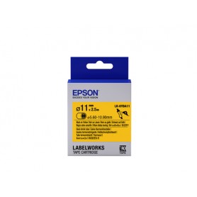 Epson Guaina Termorestringente Gialla per testo Nero, Heat Srink Tube D11mm/2,5 LK-6YBA11 (C53S656904)