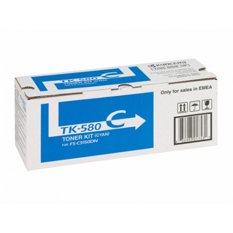 KYOCERA TK-580C cartuccia toner 1 pz Originale Ciano (1T02KTCNL0)