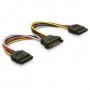 DeLOCK Cable Power SATA 15pin  2x SATA HDD – straight 0,15 m (60105)