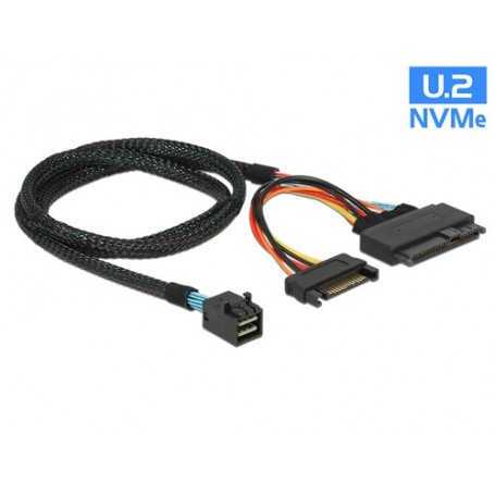 DeLOCK 0.75m, SFF-8643/U.2 SFF-8639+SATA 0,75 m Nero (84821)