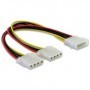 DeLOCK Y-Cable Power  2x 4pin Molex 0,11 m (82100)
