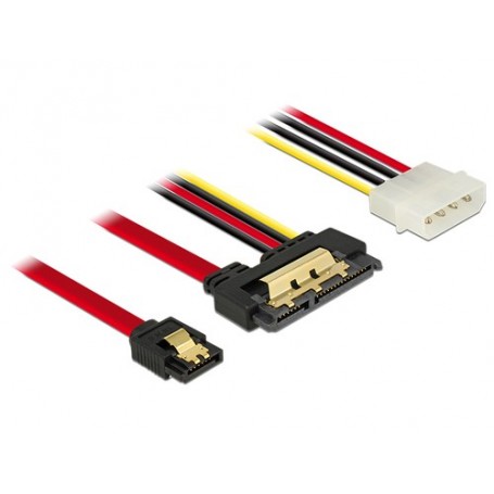 DeLOCK 85230 cavo SATA 0,3 m SATA 7-pin + Molex (4-pin) SATA 22-pin Nero (85230)