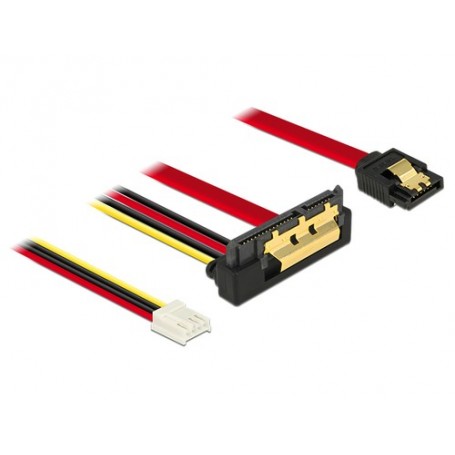 DeLOCK 85235 cavo SATA 0,3 m SATA 7-pin + Molex (4-pin) SATA 22-pin Nero (85235)