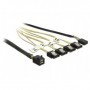 DeLOCK 1m, Mini SAS HD SFF-8643/4xSATA 7p Nero, Argento, Giallo (83322)