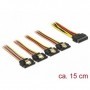 DeLOCK 60156 cavo SATA 0,15 m SATA a 15 pin 4 x SATA 15-pin Multicolore (60156)
