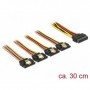 DeLOCK 60157 cavo SATA 0,3 m SATA a 15 pin 4 x SATA 15-pin Multicolore (60157)