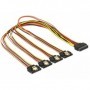 DeLOCK 60158 cavo SATA 0,5 m SATA a 15 pin 4 x SATA 15-pin Multicolore (60158)