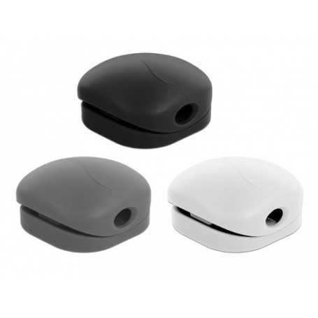 DeLOCK 18299 organizer per cavi Scrivania/Parete Supporto per cavo Nero, Grigio, Bianco 6 pz (18299)