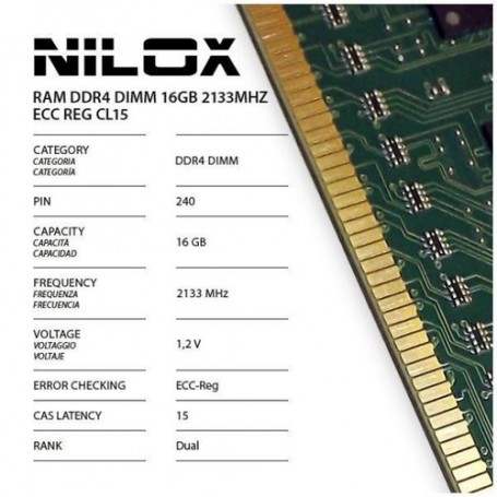 Nilox DDR4 16GB 2133MHZ ECC REG CL15 (NXR162133M1C15)