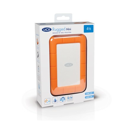 LaCie Rugged Mini disco rigido esterno 2000 GB Arancione, Argento (LAC9000298)