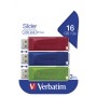 Verbatim Slider - Memoria USB - 3x16 GB, Blu, Rosso, Verde (49326)