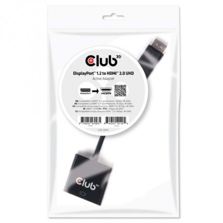 CLUB3D DisplayPort 1.2 a HDMI 2.0 UHD Adaptador Activo (CAC-2070)