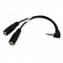 ROLINE 11.09.4441 cavo audio 0,15 m 3.5mm 2 x 3.5mm Nero (RO11.09.4441)