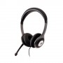 V7 HU521-2EP cuffia e auricolare Cablato A Padiglione Ufficio Nero, Argento (HU521-2EP)