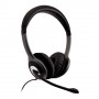 V7 HU521-2EP cuffia e auricolare Cablato A Padiglione Ufficio Nero, Argento (HU521-2EP)