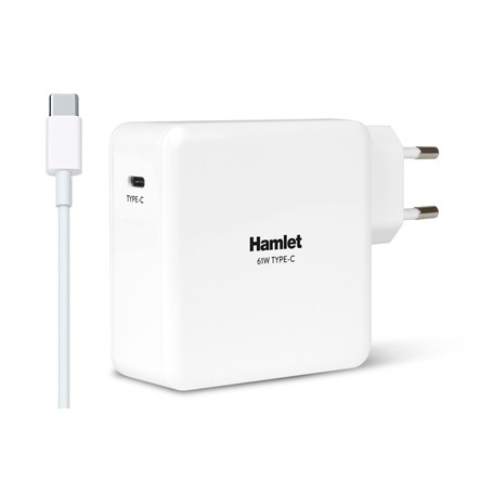 Hamlet 61W Type-C Charger alimentatore universale per notebook bianco (XPWNB65TC)