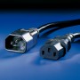 ROLINE 1m IEC320 C14 - IEC320 C13 Nero Accoppiatore C14 Accoppiatore C13 (RO19.08.1510)