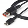 StarTech.com Cavo di ricarica USB C sicuro da 1 m - Cavo di sola alimentazione da USB-A a USB type C con blocco dat (USBSCHAC1M)