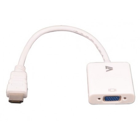 V7 Adaptador blanco de vídeo con conector HDMI macho a VGA hembra (CBLHDAV-1E)