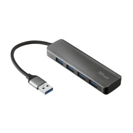 Trust Halyx Aluminium 4-Port USB 3.2 Hub Grigio (23327)