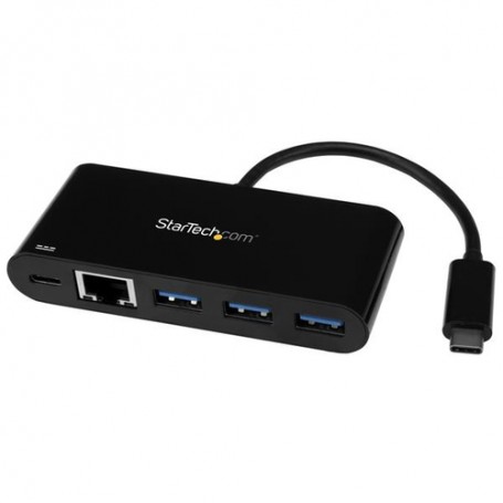 StarTech.com Hub USB-C a 3 porte con Gigabit Ethernet e 60W di alimentazione Passthrough per il caricamento Laptop (HB30C3AGEPD)