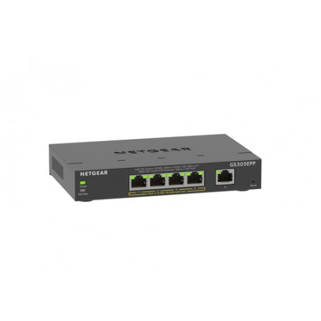 Netgear GS305EPP Gestito L2/L3 Gigabit Ethernet (10/100/1000) Supporto Power over Ethernet (PoE) Nero (GS305EPP-100PES)