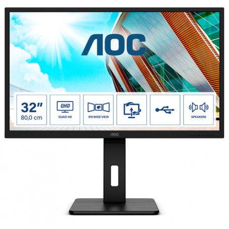 AOC Q32P2CA Monitor PC 80 cm (31.5") 2560 x 1440 Pixel 2K Ultra HD LED Nero (Q32P2CA)