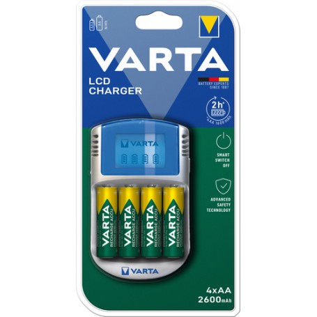 Varta LCD Charger 57070 + 4X 5716 & 12V & USB (57070201451)