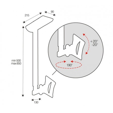 ITB OM06103 Supporto per display espositivi 76,2 cm (30") Nero (AMOM06103)