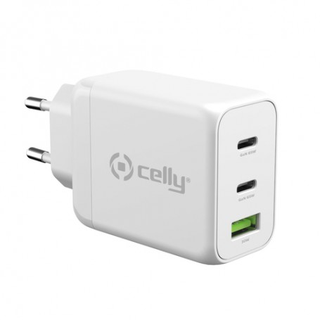 Celly TC3GAN65WWH Caricabatterie per dispositivi mobili Bianco Interno (TC3GAN65WWH)