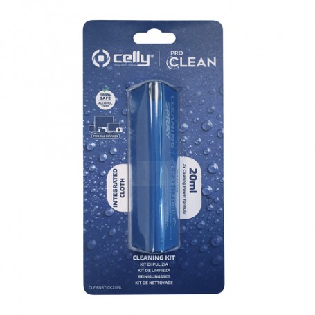 Celly CLEANSTICK20BL kit per la pulizia LCD/LED/Plasma, LCD/TFT/Plasma, Telefono cellulare/smartphone, Computer (CLEANSTICK20BL)