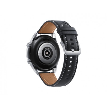 Samsung Galaxy Watch3 Smartwatch Bluetooth, cassa 45mm acciaio, cinturino  pelle, Saturimetro, Rilevamento cadut (SM-R840NZSAEUB)