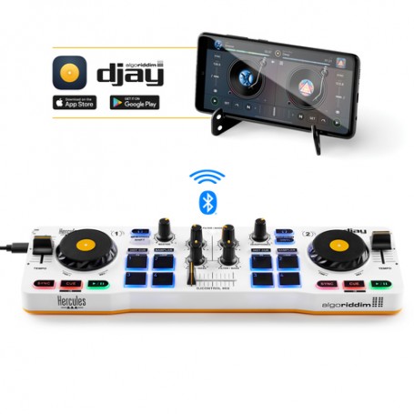 Hercules DJControl Control MIX Bluetooth Pour Smartphone et tablettes ( Andoid e 2 canali Nero, Bianco, Giallo (4780921)
