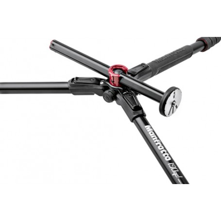 Manfrotto MT190GOA4 treppiede Fotocamere digitali/film 3 gamba/gambe Nero, Rosso (MT190GOA4)