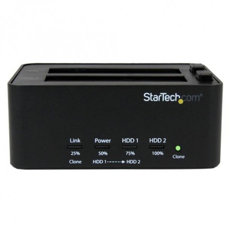 StarTech.com Dock duplicatore USB 3.0 a HD - Duplicatore di dischi rigidi/HDD indipendente Clonatore ed Eraser (SATDOCK2REU3)