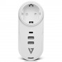 V7 1 presa rotante da viaggio con scaricatore di sovratensione 400J con USB-C (PWUSBCEU)
