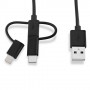 V7 Cavo Lightning/Micro-USB/USB-C 3 in 1 - Nero 1m 3.3ft (LTCMUSB1M-BLK-1E)