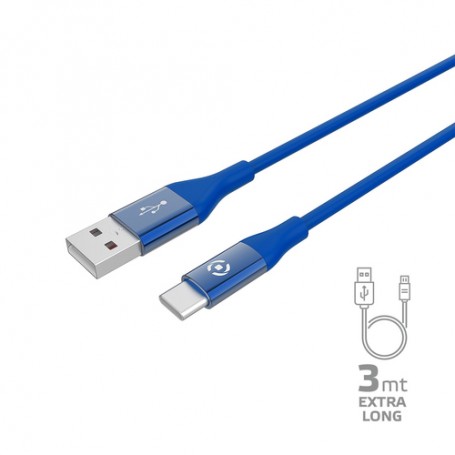 Celly USBTYPECCOL3MBL cavo USB 3 m USB A USB C Blu (USBTYPECCOL3MBL)