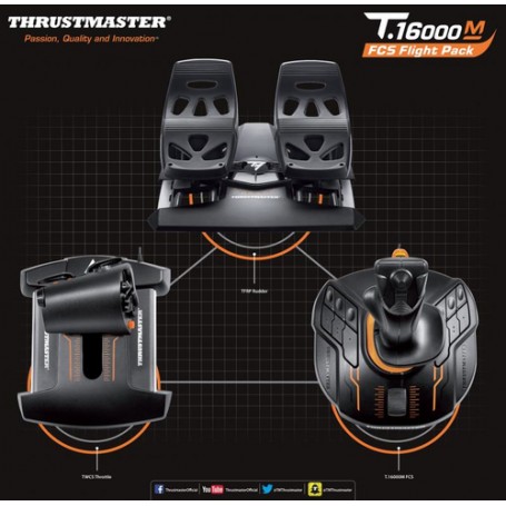 Thrustmaster T-16000M FCS Flight Pack Nero USB Joystick Analogico/Digitale MAC, PC (2960782)