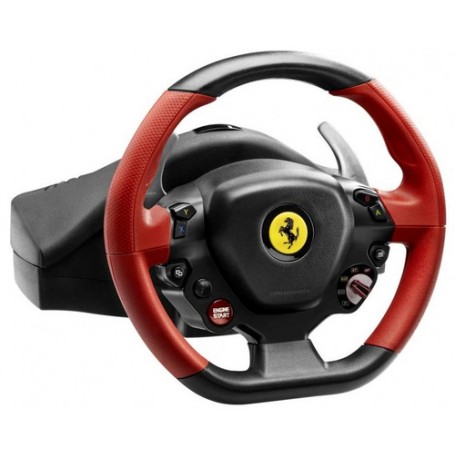 Thrustmaster Ferrari 458 Spider Nero, Rosso Sterzo + Pedali Xbox One (4460105)